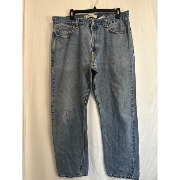 Levis 505 Straight Leg 36x32 Blue Jeans Mild Distress Denim 90s VINTAGE - Picture 13 of 13